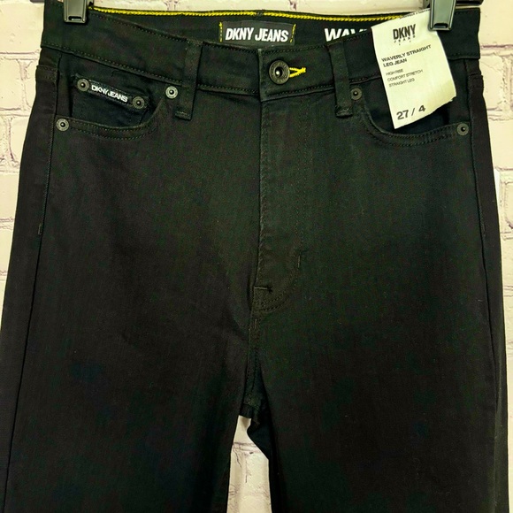 DKNY JEANS Waverly Straight Leg High Rise Black Jeans--27/4 - Picture 6 of 16